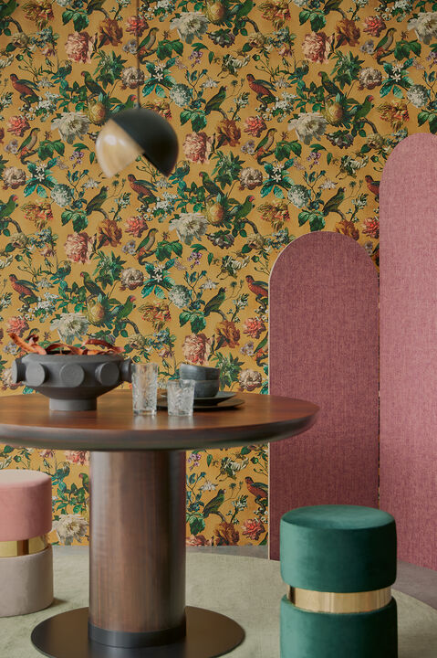 Claude Yellow Floral Wallpaper