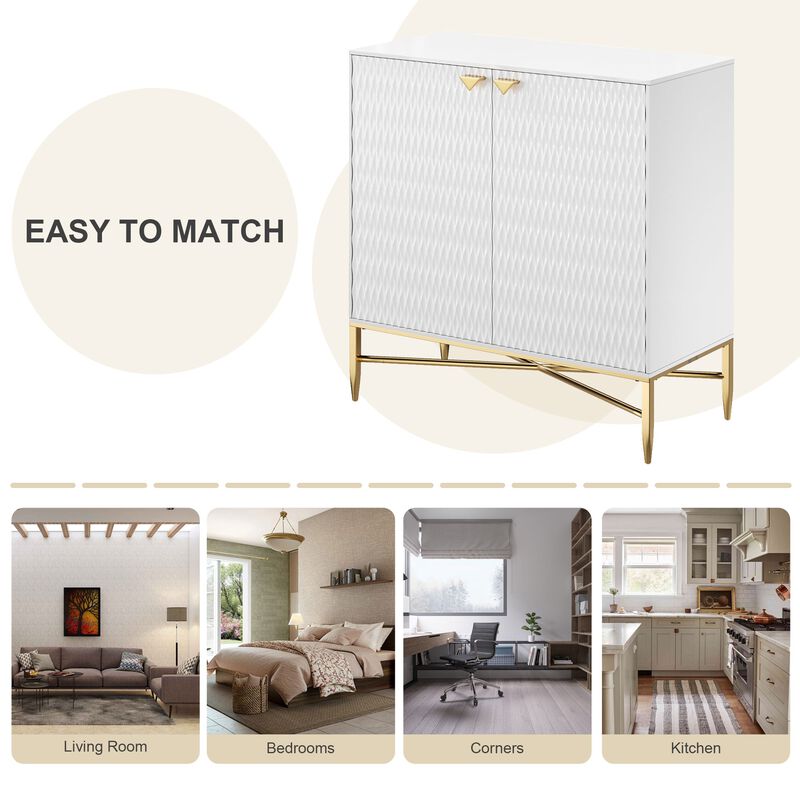 MONDAWE Multi-function 2 Door Locker Accent Cabinet Storage Cabinet With 2 Shelves