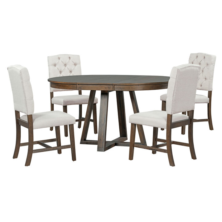 Merax 5-Piece Retro Functional Dining Set