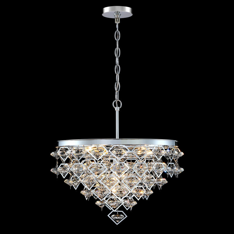 20"D 5-light Modern Luxury Chrome Crystal Chandelier For Living Room, Dining Room, Foyer image number 4