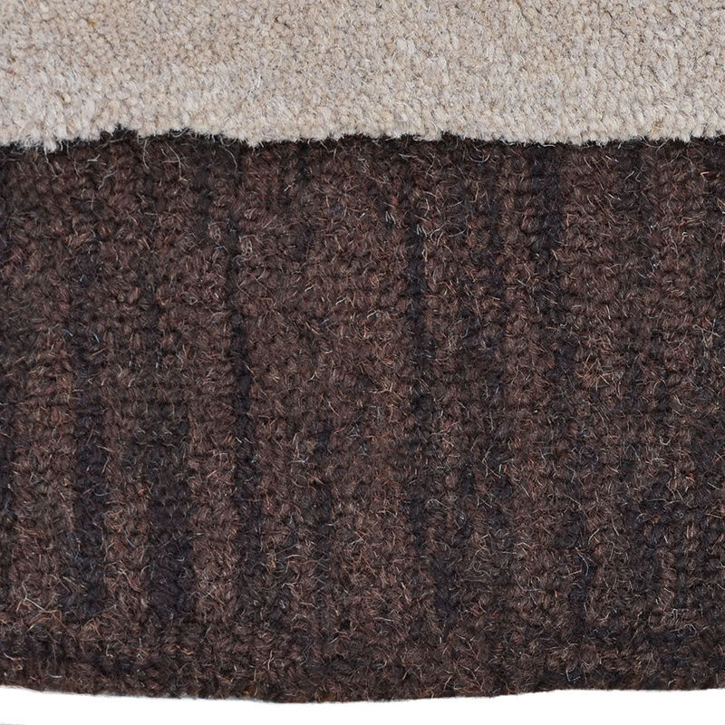 RUGSOTIC CARPETS HAND TUFTED WOOL ECO-FRIENDLY AREA RUGS  - 8'x8', Round Shape, Brown, Contemporary Modern Design, High Pile Thick Handmade Anti Skid Area Rugs for Living Room, Bed Room (K02001) image number 4