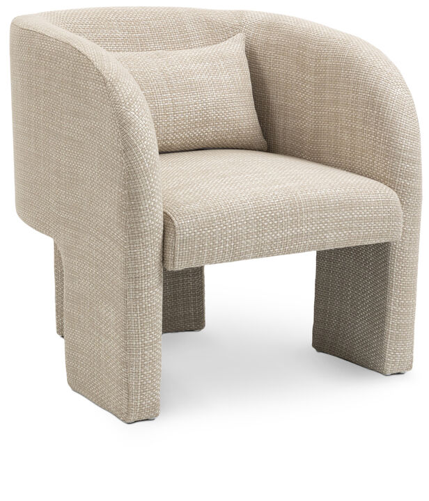 Meridian Furniture Sawyer Beige Weaved Polyester Fabric Accent Chair