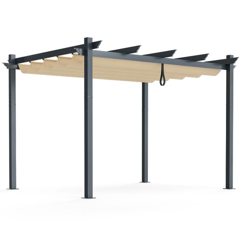 Modern Outdoor Sturdy Pergola Gazebo with Retractable Canopy image number 0