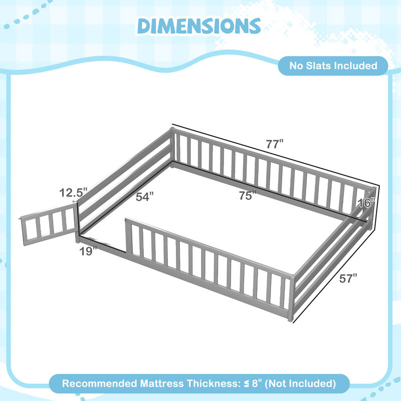 Full Platform Floor Bed with Full-Length Protective Guardrails image number 2