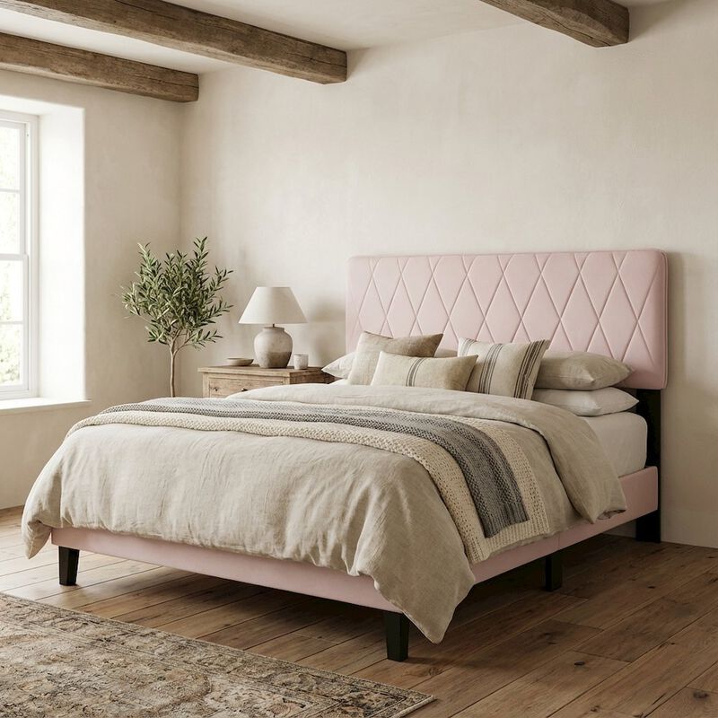 California King Headboard Panel in Neutral Tone with Durable Frame Design image number 2