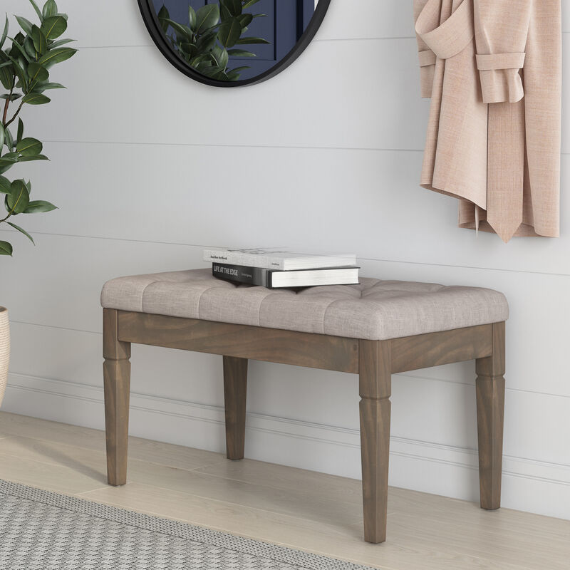 Simpli Home Waverly Small Tufted Ottoman Bench image number 1