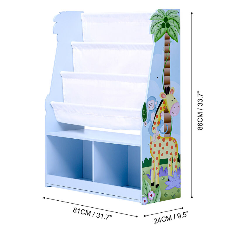 Kids Sunny Safari Display Bookshelf with Storage Drawer, Multi image number 3
