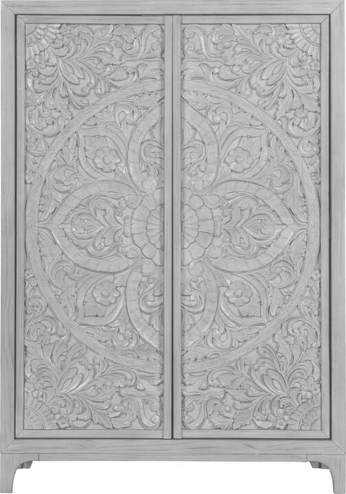 Boho Chic Wardrobe Chest in Washed White