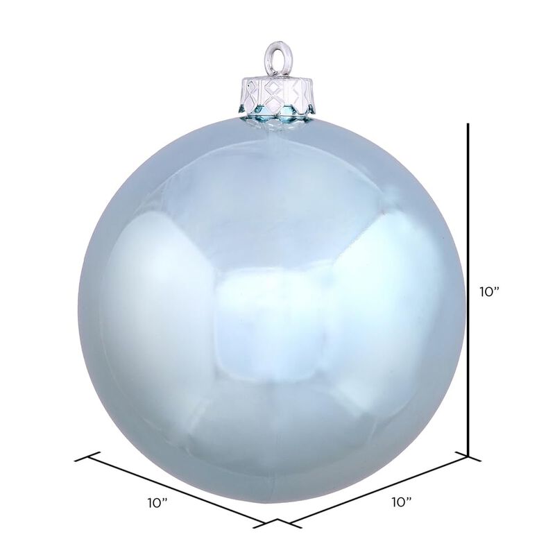 Vickerman 10" Baby Blue Shiny Ball Ornament image number 1