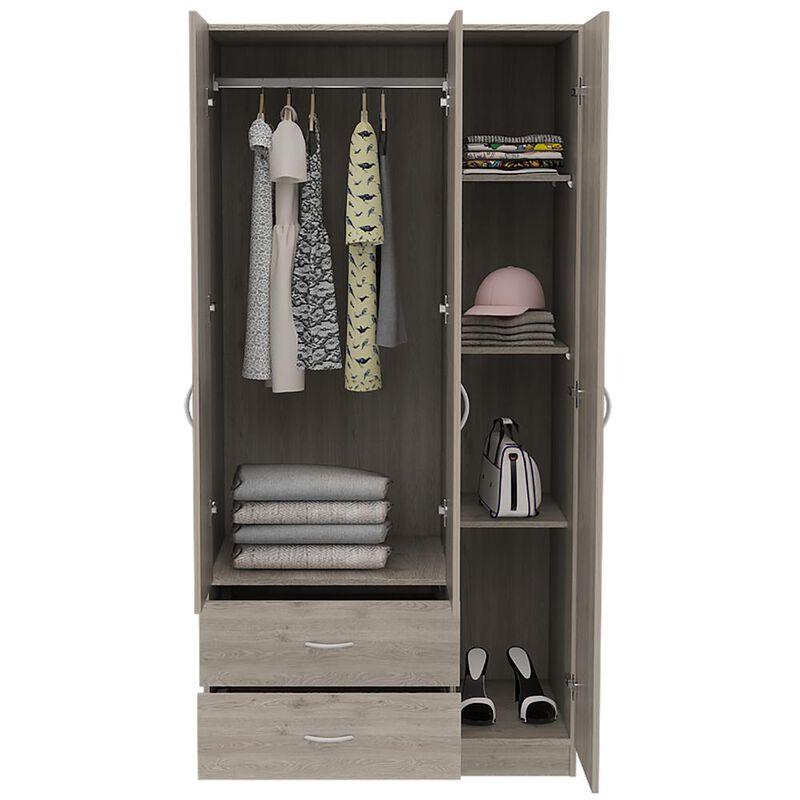 Boskol 3 Door Armoire Light Gray