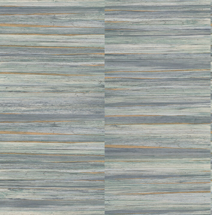 Rowan Blue Faux Grasscloth Wallpaper (Set of 2)