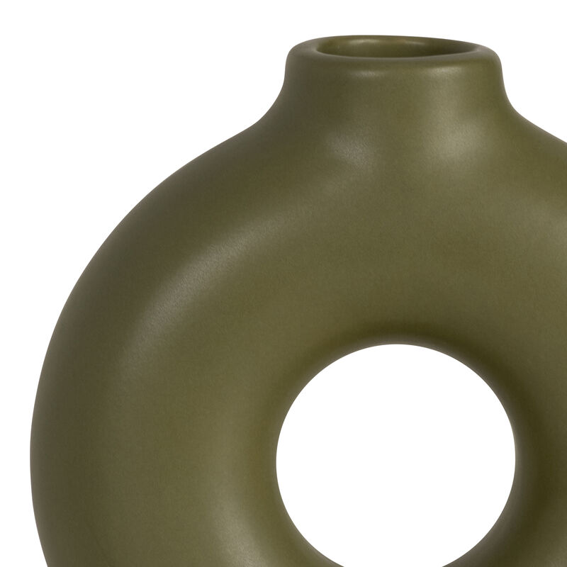 7" Donut Footed Vase, Olive image number 4