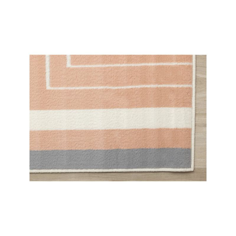 Novelle Home Functional Style Pink Grey White Modern Lines Rug, 7'9 x 10'6 image number 5