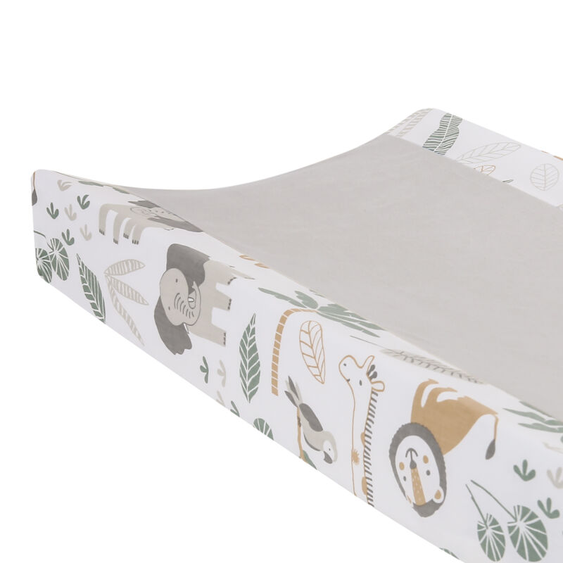 Lambs & Ivy Jungle Friends Soft, Warm & Cozy Safari Changing Pad Cover - Gray