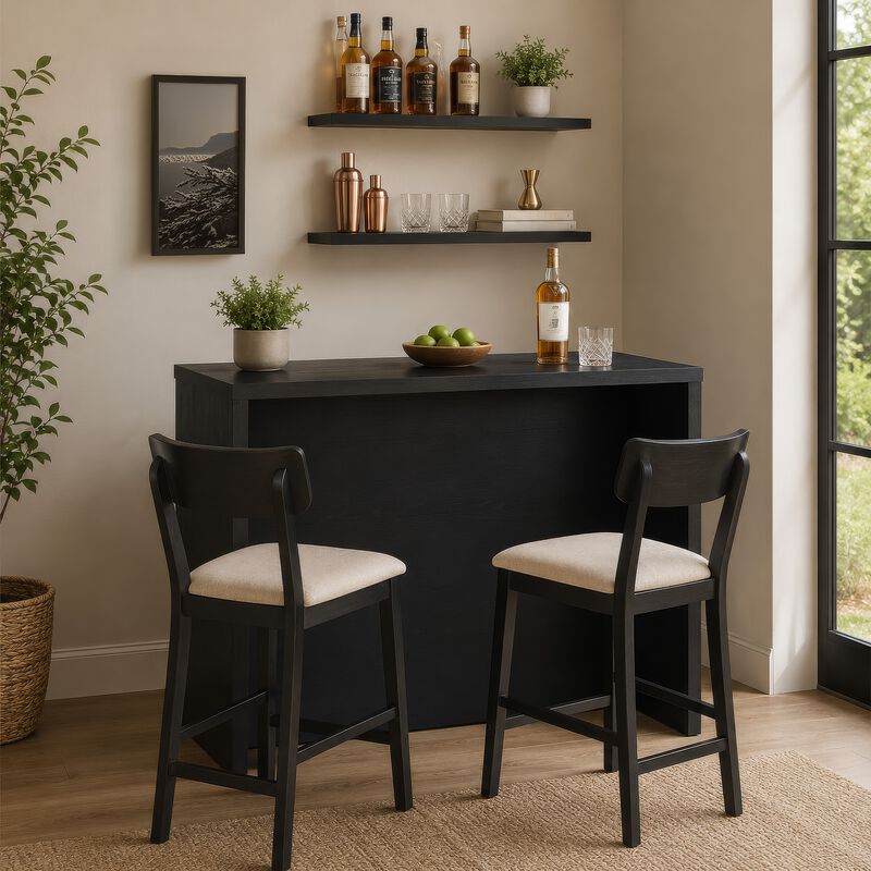 Anga Home Bar, 6 Shelves, 12 Bottle Holder, Stemware image number 8