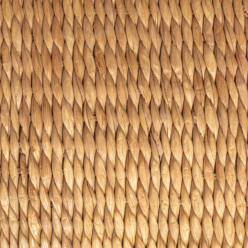 Woven Water Hyacinth and Wood Stool, Brown image number 5