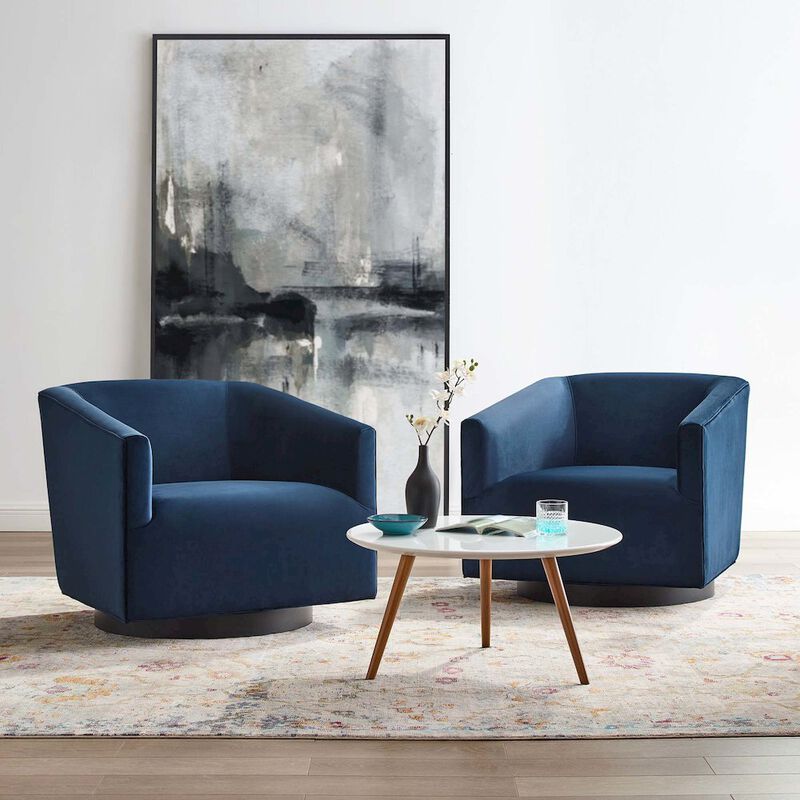 Twist Performance Velvet Swivel Chair Set of 2 image number 6