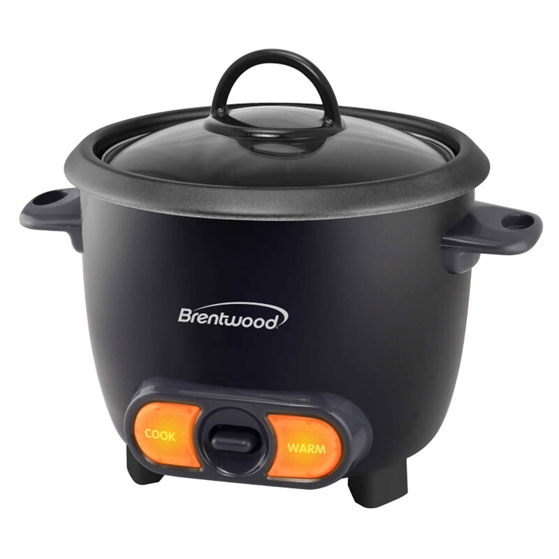 Brentwood 3 Cup Uncooked/6 Cup Cooked Non Stick Rice Cooker in Black image number 1