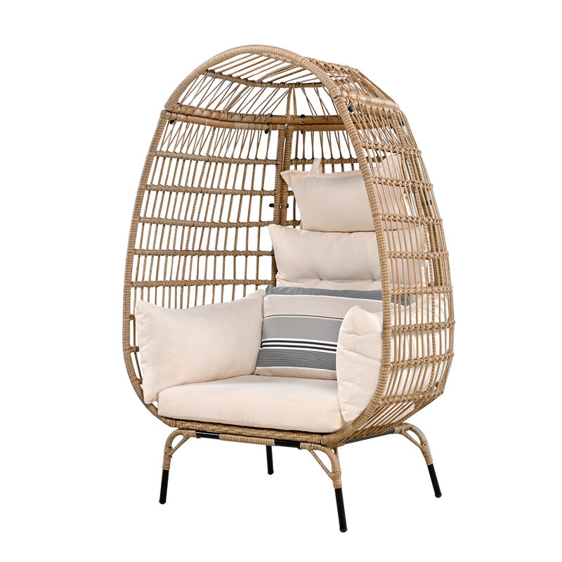Merax Rope Egg-shaped Chair with Removable Cushion