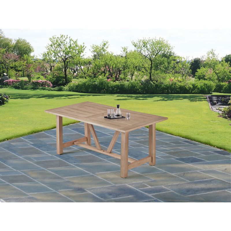 Best Quality Furniture Outdoor Patio Dining Table - Rectangular Light Oak Acacia Wood Frame Table