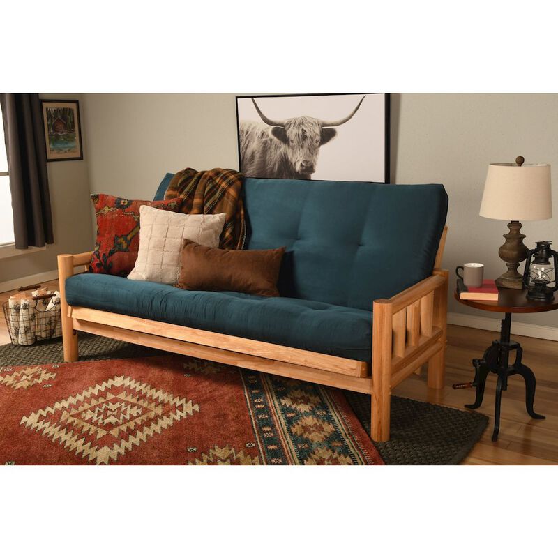 Lodge Frame-Natural Finish-Suede Navy Mattress image number 1