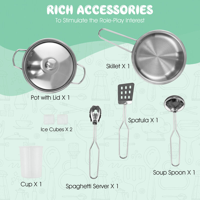 4-in-1 Swing Set with Playhouse Fort and Height Adjustable Swing for Babies