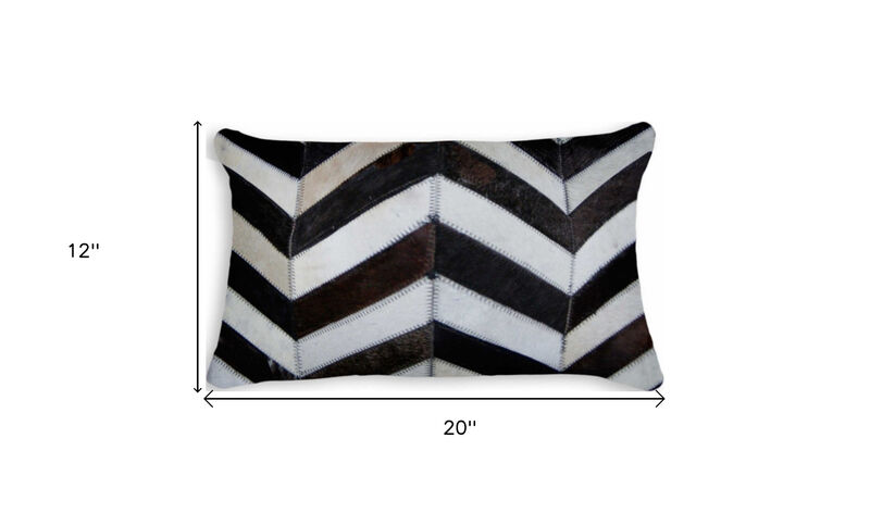 Decorative Chevron Cowhide Pillow for Couch, Chair, or Bedroom