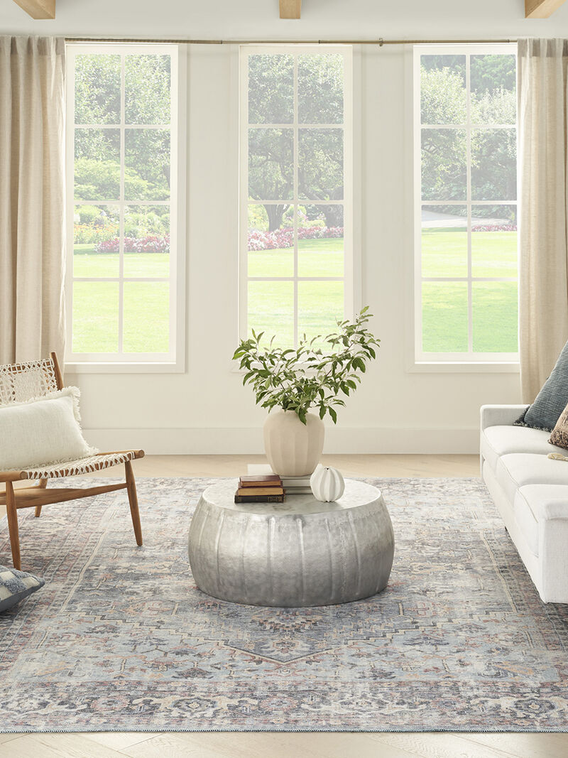 Machine Washable Series 1 SR104 Light Gray/Blue 7'10" x 9'10" Rug