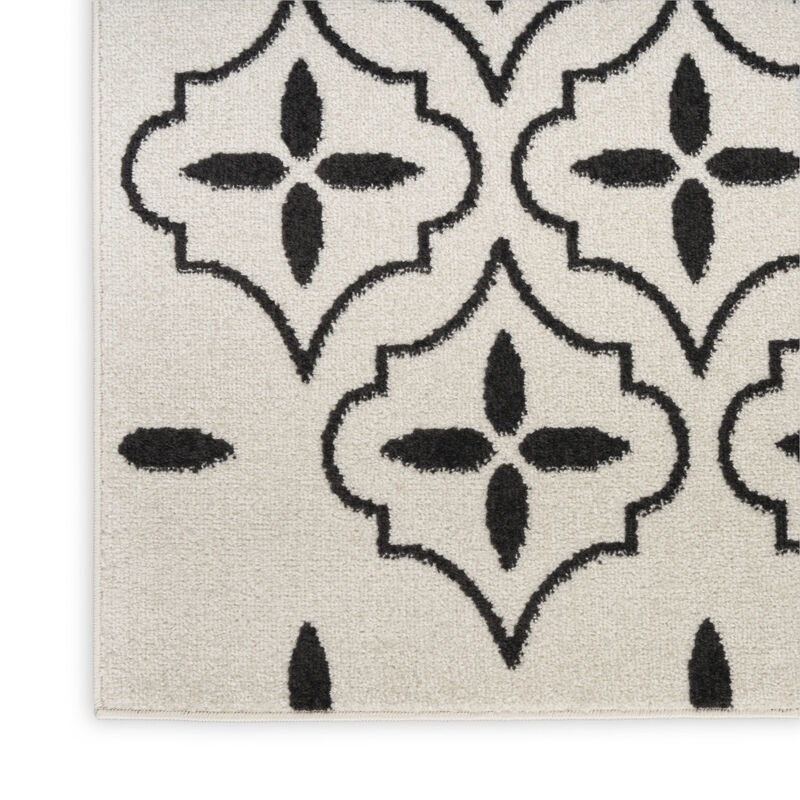 HomeRoots 8' X 10' Ivory And Black Geometric Indoor Outdoor Area Rug image number 2