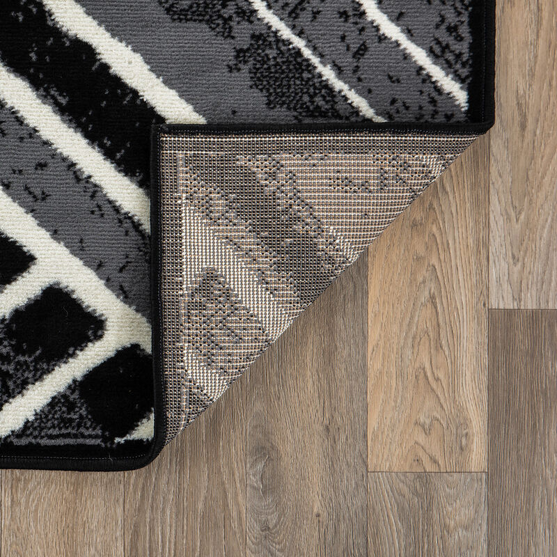 World Rug Gallery Contemporary Stripe Design Area Rug:  Stain & Fade-Resistant,  Low Loop Pile,  Abstract Pattern image number 3