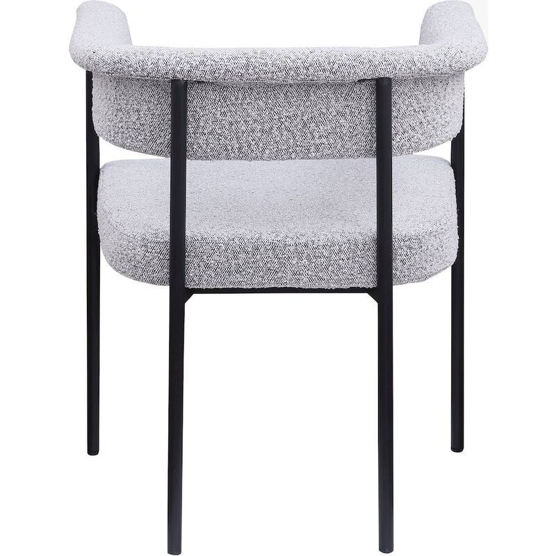 Meridian Furniture Malin Grey Boucle Fabric Dining Chair, Set of 2