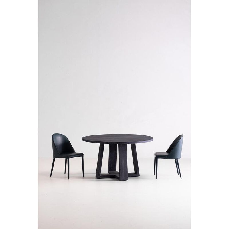 Moe's Home Collection Burton Dining Chair Dark Teal Vegan Leather-Set Of Two