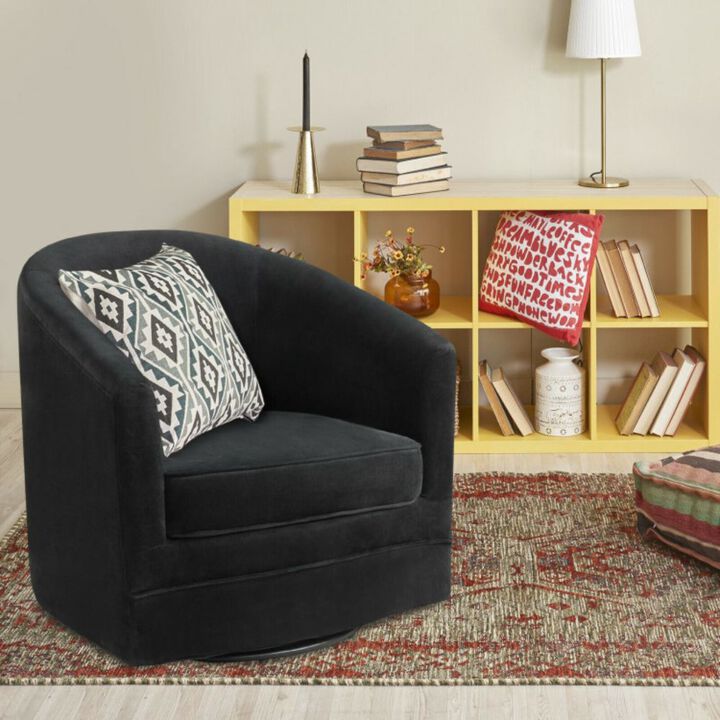 Hivago Assembly Accent Chair with 360-Degree Swivel Metal Base for Living Room