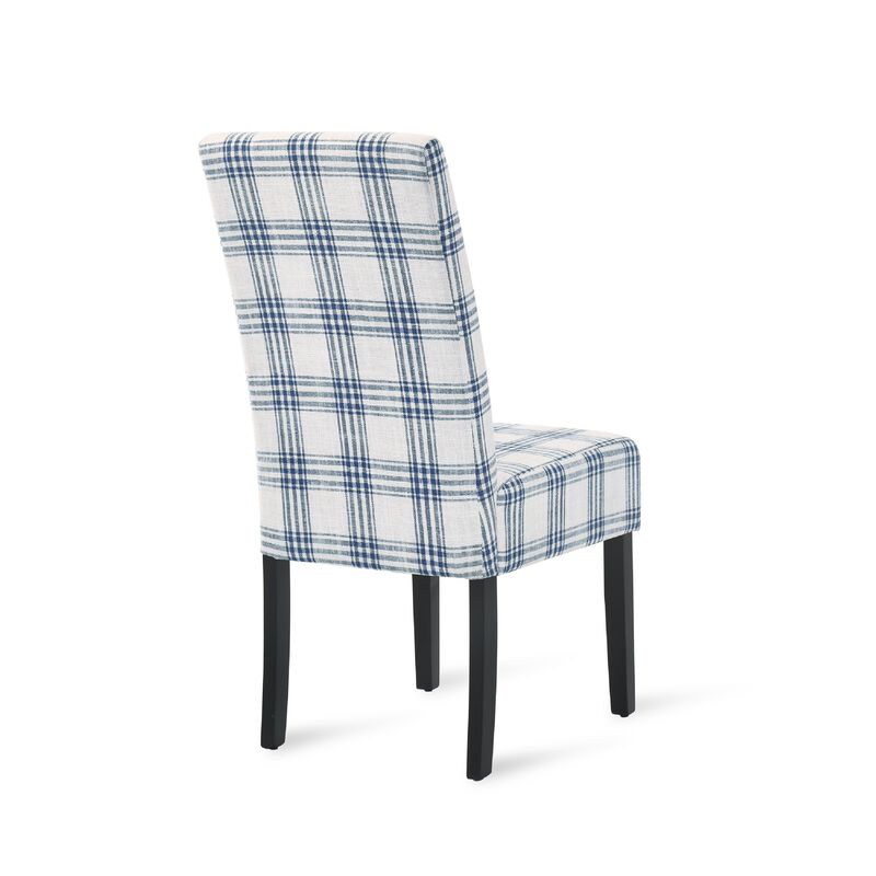 Cini Dining Side Chair Set of 2, Fabric, Black Wood Legs image number 3