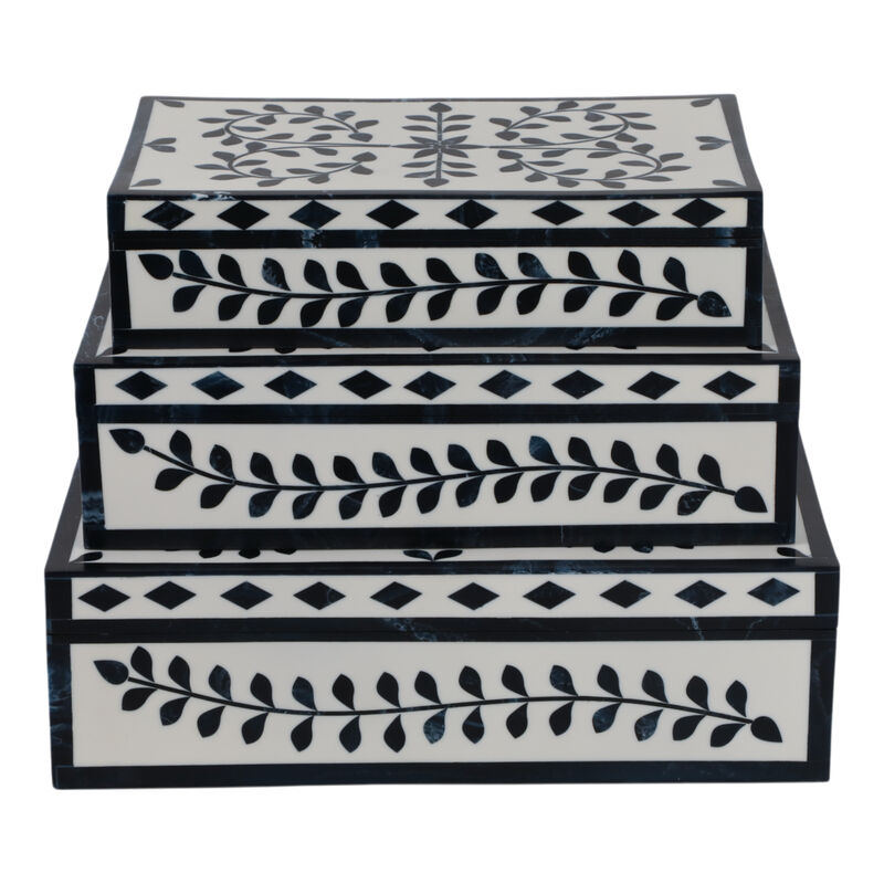 S/3 Blue Petals Boxes image number 4
