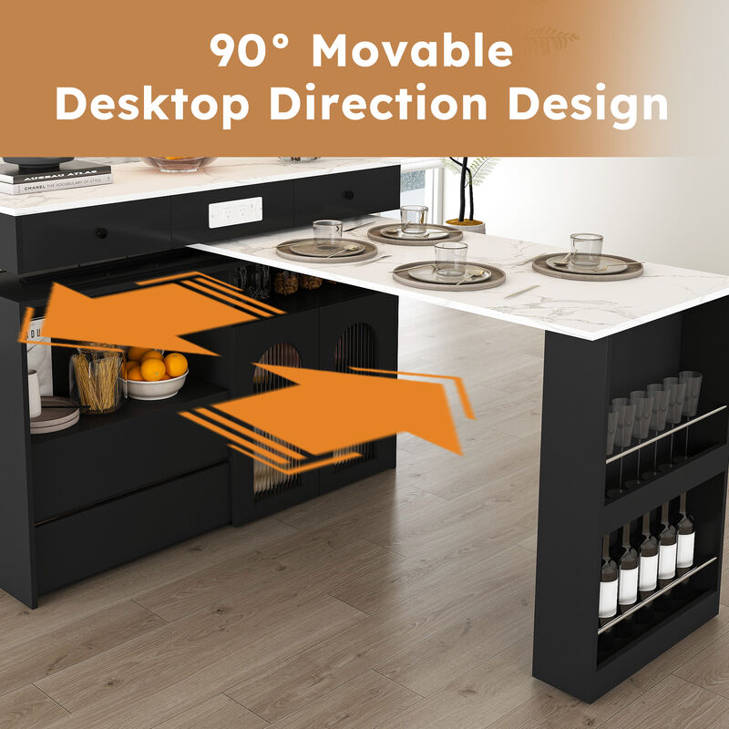 Gokdun Kitchen Island with Table image number 7