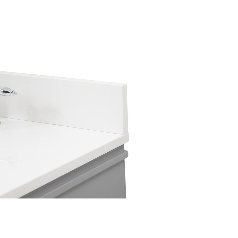 Elegant Kitchen and Bath 32 inch Single bathroom vanity in grey with backsplash