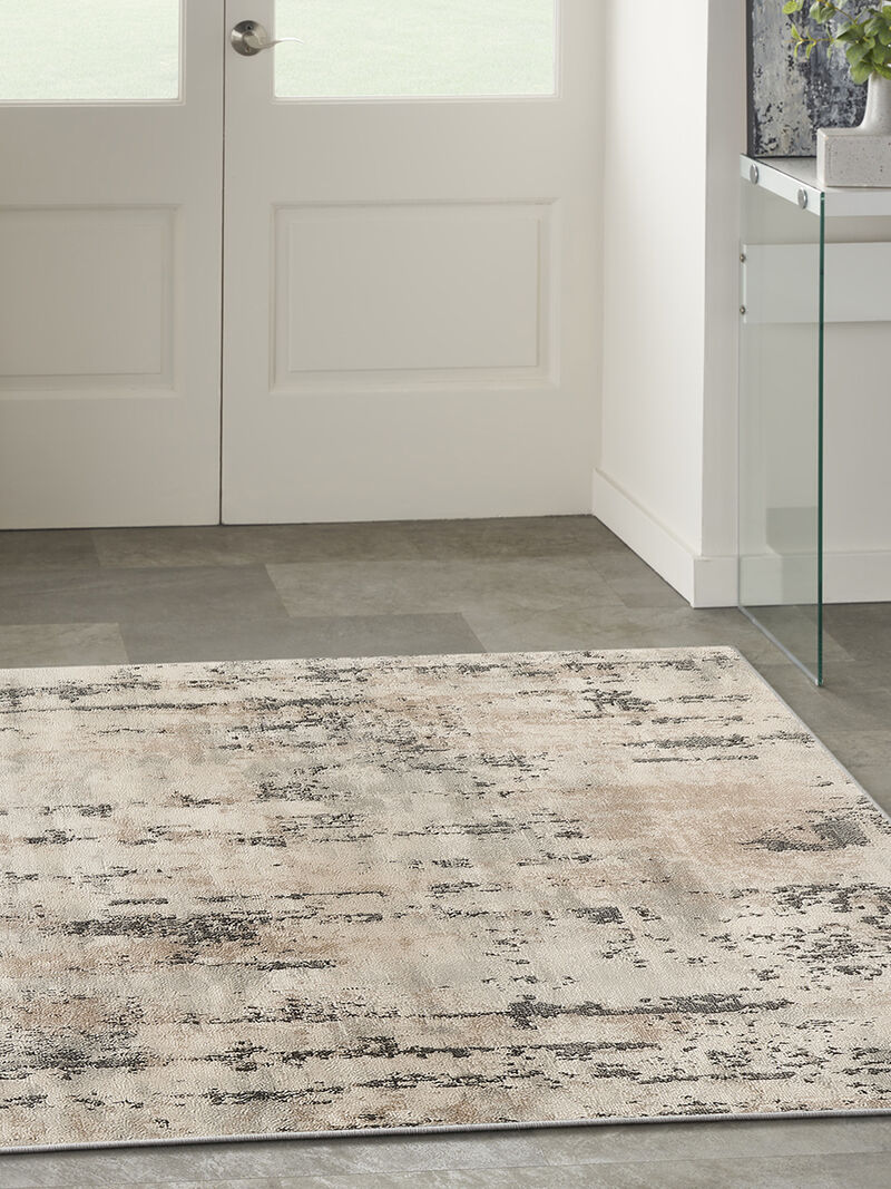 Quarry QUA01 Beige/Gray 5'3" x Round Rug image number 6