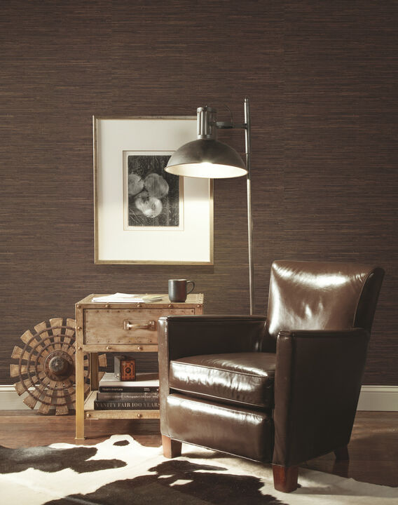 Knotted Grass Brown Wallpaper (Set of 2)