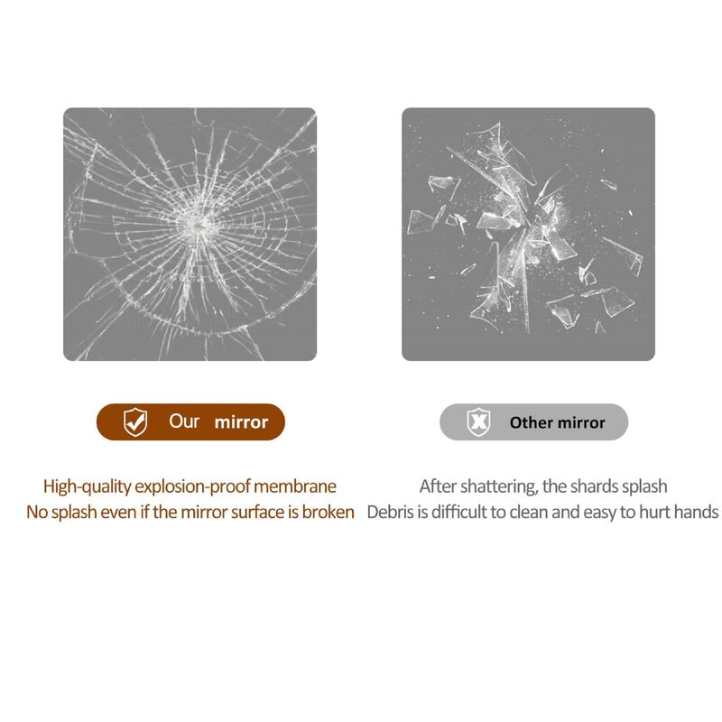 ELEMENT ACE 60 Inch Full Body Round Corner Wall Hanging Mirror High Definition Explosion Proof Silver Glass for Living Room Bedroom Cloakroom Home Decor image number 9