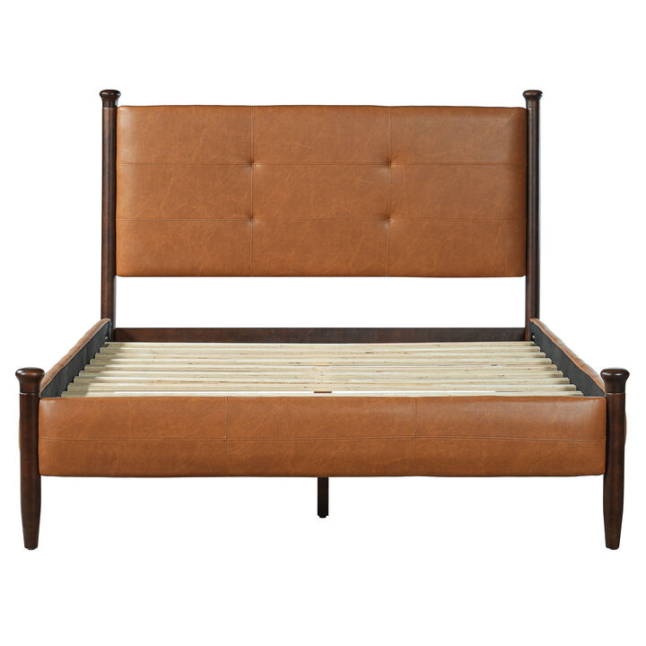 Christopher Knight Home Falcon Cottage Faux Leather Upholstered Tufted Bed