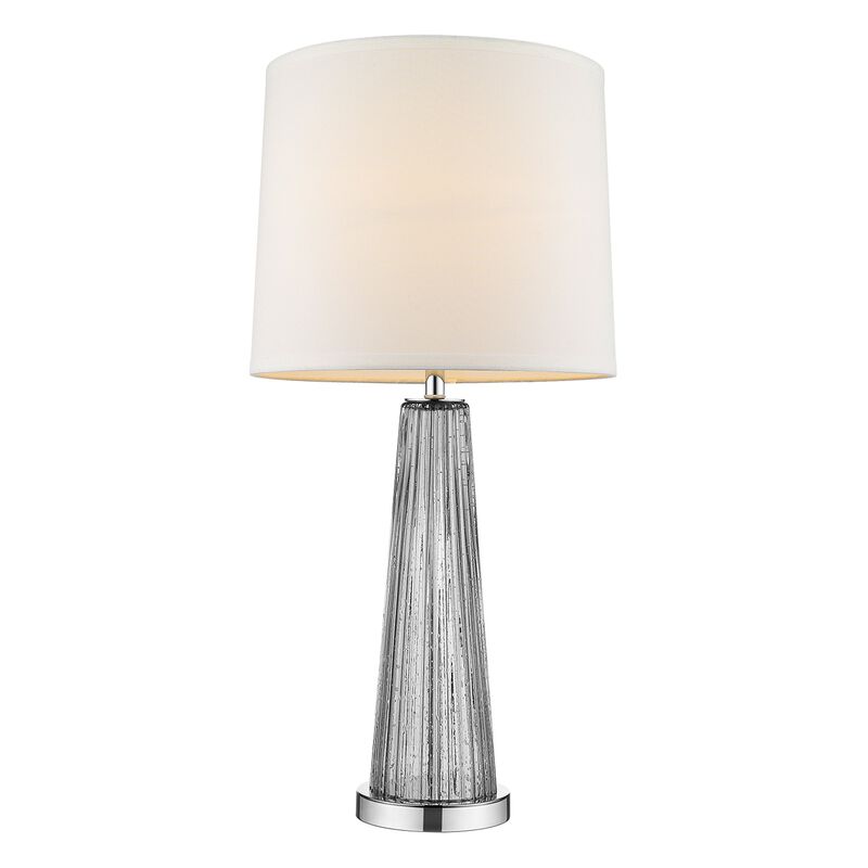 HomeRoots 29" Silver Glass Buffet Lamp With Off White Empire Shade image number 0