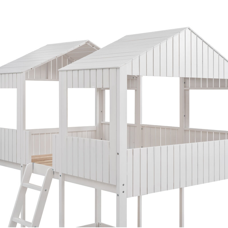 Merax Bunk Bed with Roof and Ladder