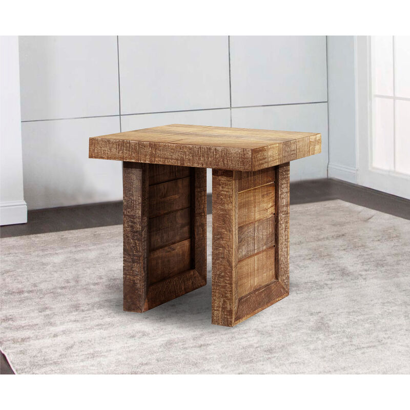 Rustic Square End Table in Solid Wood &ndash; Sturdy and Stylish