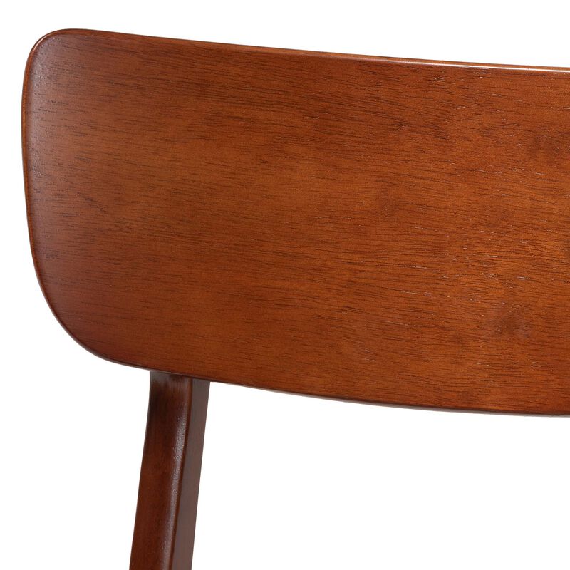 Baxton Studio Netherlands Mid Century Scandinavian Dark Walnut Bent Wood Dining Side Chair