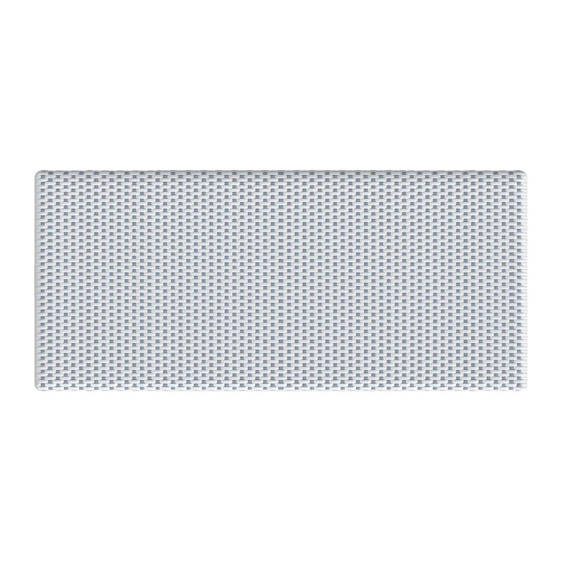 Butler Specialty Tobias 40 in. W Outdoor Rectangular Rattan Dining Bench, White and Sky Blue Dot