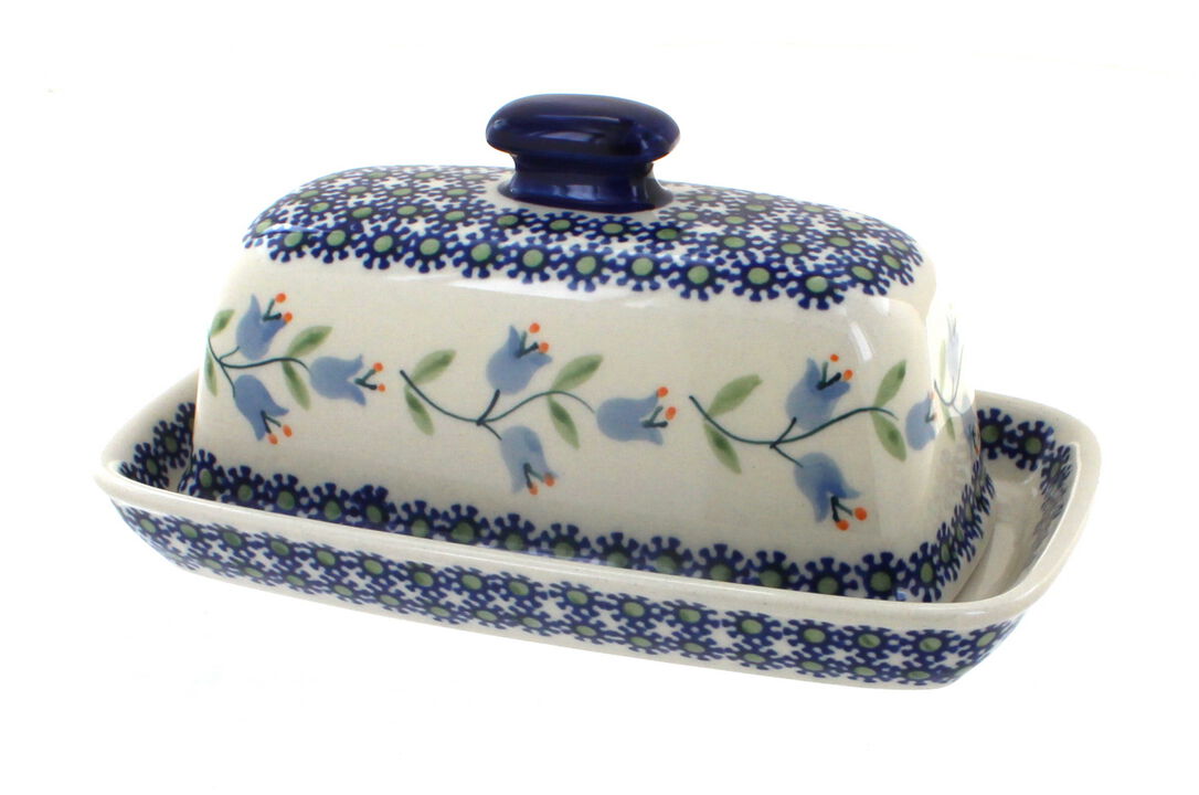 Blue Rose Polish Pottery Elizabeth Butter Dish