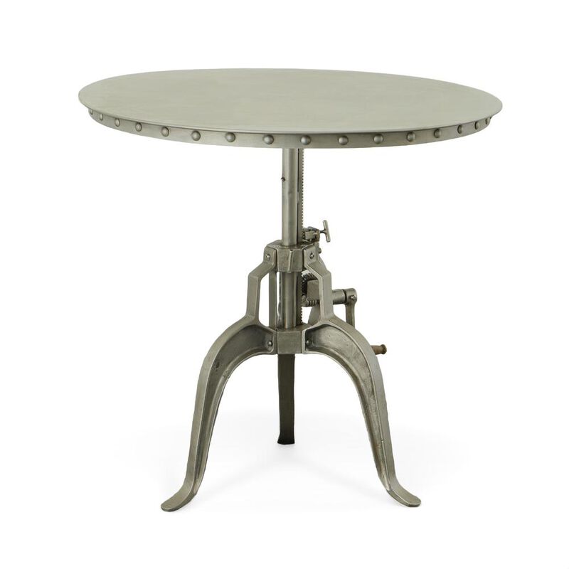 Carolina Living Mundra Adjustable Crank Table - Antique Nickel