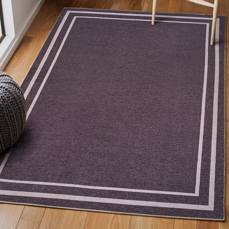 Sloane Classic 2-Stripe Border Washable Area Rug