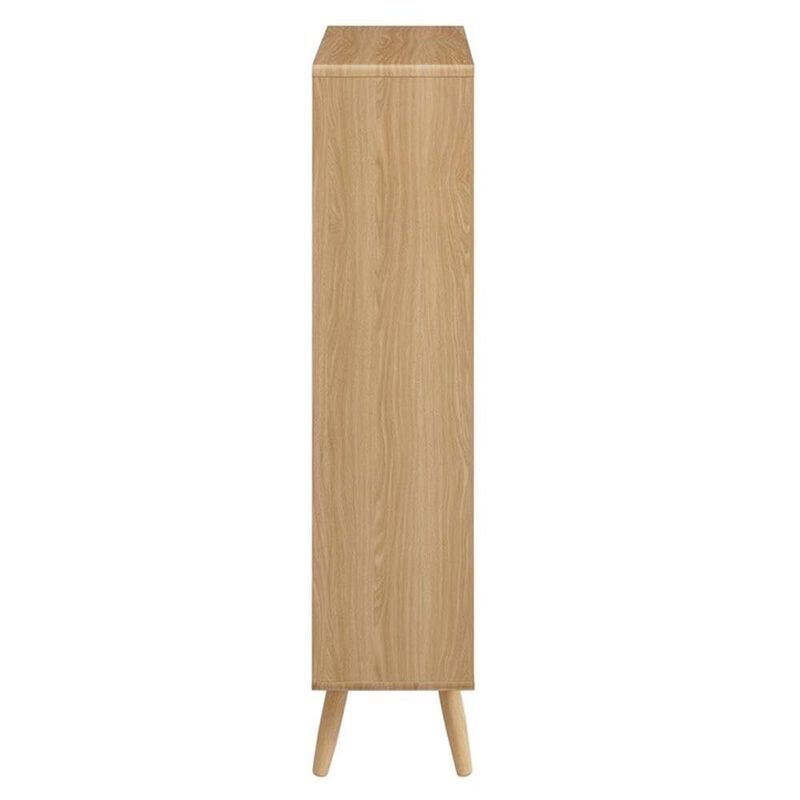 Modway EEI-5743-CHA Transmit 5 Shelf Wood Grain Bookcase, Charcoal image number 4